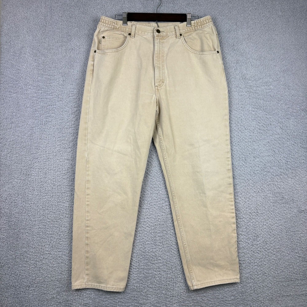 LL Bean Pants Mens 36 Tan Double L Khakis Comfort Waist Relaxed Fit Workwear